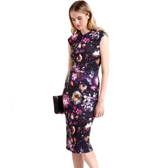 Ted Baker London Rasie Shadow Floral Sheath Bodycon Dress Women’s US6 - Picture 1 of 16